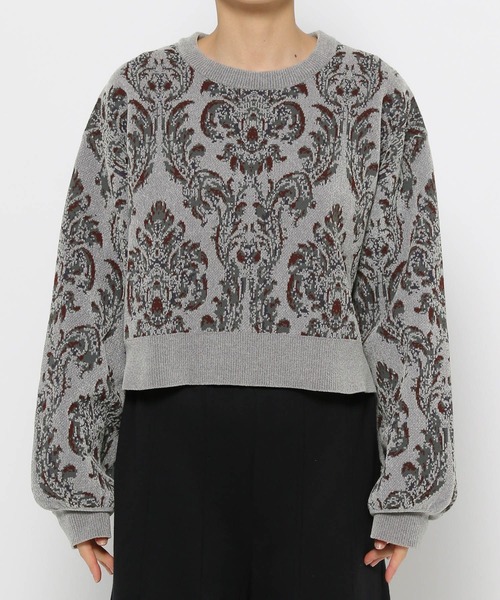 HARE（ハレ）の「ダマスクガラモールプルオーバー(HARE)（ニット/セーター・レディース・グレー/ブラック・FREE）」の7枚目の写真