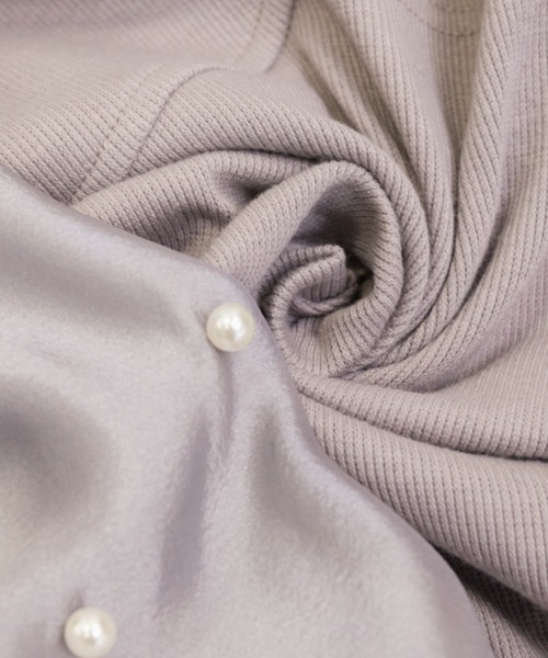 CLETTE（クレット）の「パール使いデコルテカットプルオーバー（Tシャツ/カットソー・レディース・ブラック/アイボリー/ラベンダー・LL/3L/4L）」の8枚目の写真