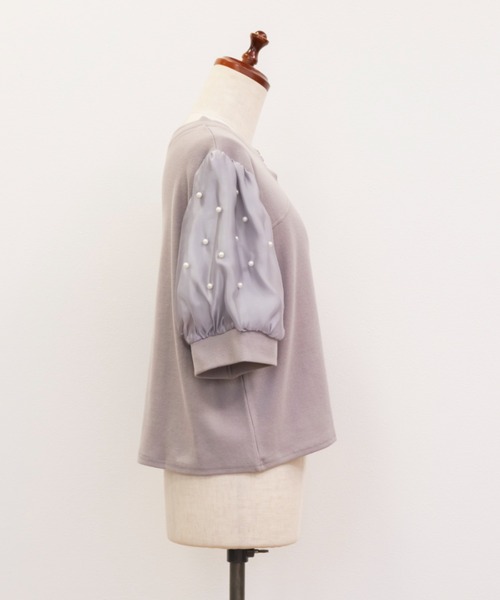 CLETTE（クレット）の「パール使いデコルテカットプルオーバー（Tシャツ/カットソー・レディース・ブラック/アイボリー/ラベンダー・LL/3L/4L）」の13枚目の写真