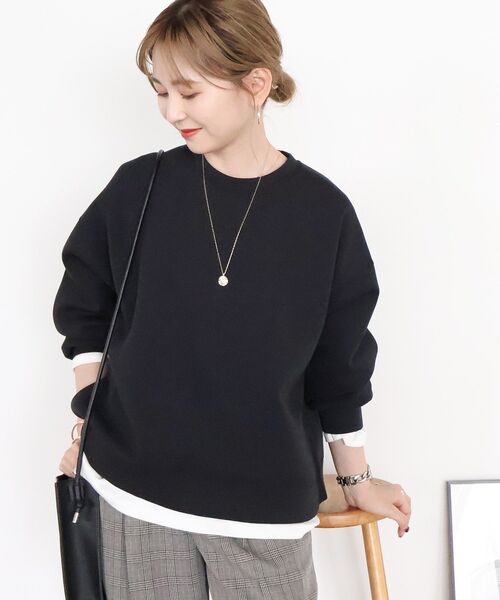 Aletta vita ニット プルオーバー 長袖 スリット レイヤード