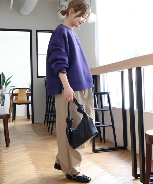 AMERICAN HOLIC(アメリカンホリック)の「サイドスリットポンチプルオーバー(スウェット・レディース・杢グレー/ブラック/ピンク/ブラウン/グリーン/パープル・M/L)」の13枚目の写真