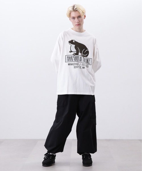 MANASTASH（マナスタッシュ）の「MANASTASH/マナスタッシュ　CiTee L/S TEE HON/シティーロングスリーブTシャツ ハーモニーオブネイチャー（Tシャツ/カットソー・メンズ・イエロー/ホワイト/ブラック・L/M/XL/S）」の5枚目の写真