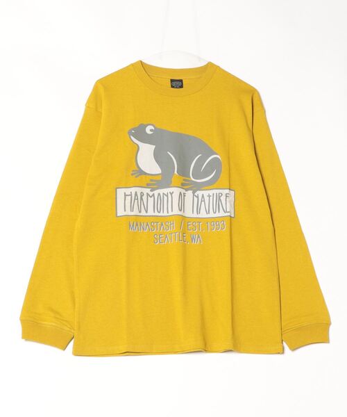 MANASTASH（マナスタッシュ）の「MANASTASH/マナスタッシュ　CiTee L/S TEE HON/シティーロングスリーブTシャツ ハーモニーオブネイチャー（Tシャツ/カットソー・メンズ・イエロー/ホワイト/ブラック・L/M/XL/S）」の12枚目の写真