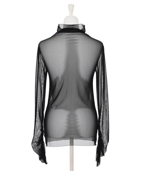 Narcissus（ナルシス）の「シャーリングシースルートップス　レイヤード（Tシャツ/カットソー・レディース・ホワイト/ブラック・FREE）」の11枚目の写真