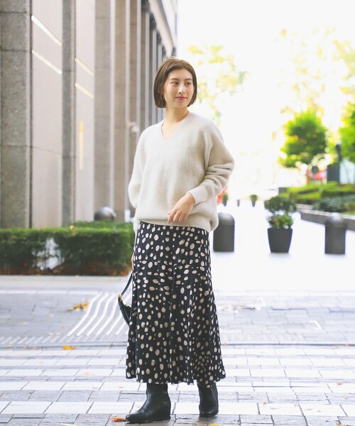 Demi-Luxe BEAMS ビームス シェルプリントフレアスカート 38 Demi-Luxe BEAMS（デミルクス ビームス）の「シェルプリント フレア