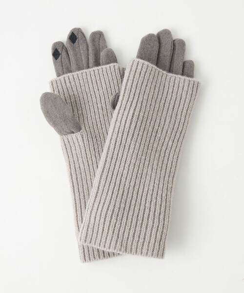 green label relaxing（グリーンレーベルリラクシング）の「アームウォーマー 3WAY グローブ / 手袋 -タッチパネル対応-（手袋・レディース・オフホワイト/ベージュ/ライトグレー/グレー/ライトブルー/ブラック・FREE）」の4枚目の写真