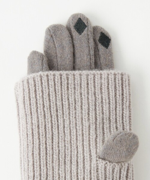 green label relaxing（グリーンレーベルリラクシング）の「アームウォーマー 3WAY グローブ / 手袋 -タッチパネル対応-（手袋・レディース・オフホワイト/ベージュ/ライトグレー/グレー/ライトブルー/ブラック・FREE）」の22枚目の写真