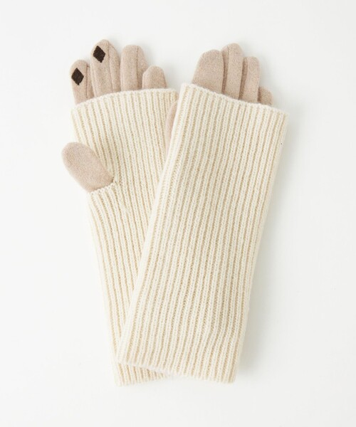 green label relaxing（グリーンレーベルリラクシング）の「アームウォーマー 3WAY グローブ / 手袋 -タッチパネル対応-（手袋・レディース・オフホワイト/ベージュ/ライトグレー/グレー/ライトブルー/ブラック・FREE）」の15枚目の写真