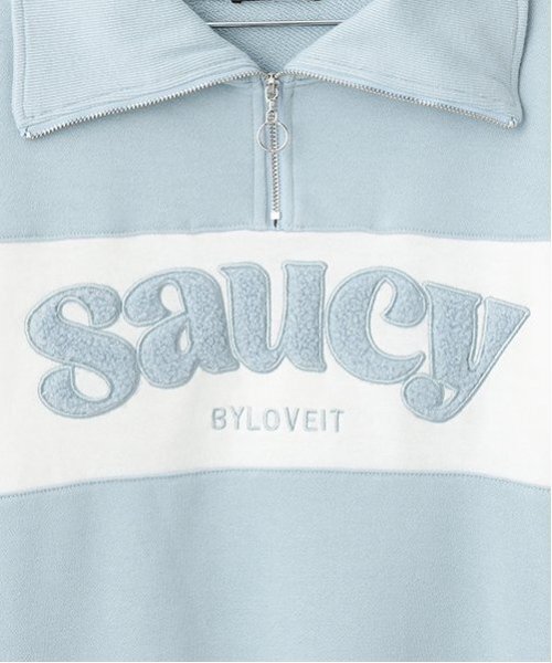 by LOVEiT（バイラビット）の「切り替えハーフZIPプルオーバースカートセット（アンサンブル・キッズ・オフホワイト/サックスブルー/ブラック・120cm/130cm/140cm/150cm/160cm）」の7枚目の写真