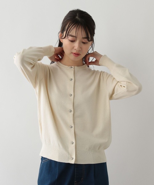 GLOBAL WORK Smile Seed Store（グローバルワーク スマイルシードストア）の「なめらかアソートボタンカーディガン/116038（カーディガン/ボレロ・レディース・杢グレー/アイボリー/ブラック・X-LARGE/SMALL/LARGE/MEDIUM）」の6枚目の写真