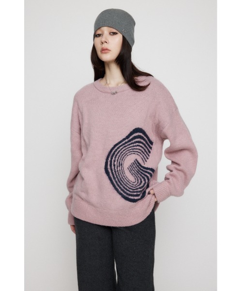 LAGUA GEM（ラグアジェム）の「BIG LOGO SHAGGY ニット（ニット/セーター・レディース・ブラック/ライトブルー/ピンク・FREE）」の9枚目の写真