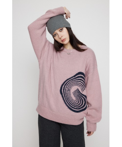 LAGUA GEM（ラグアジェム）の「BIG LOGO SHAGGY ニット（ニット/セーター・レディース・ブラック/ライトブルー/ピンク・FREE）」の10枚目の写真