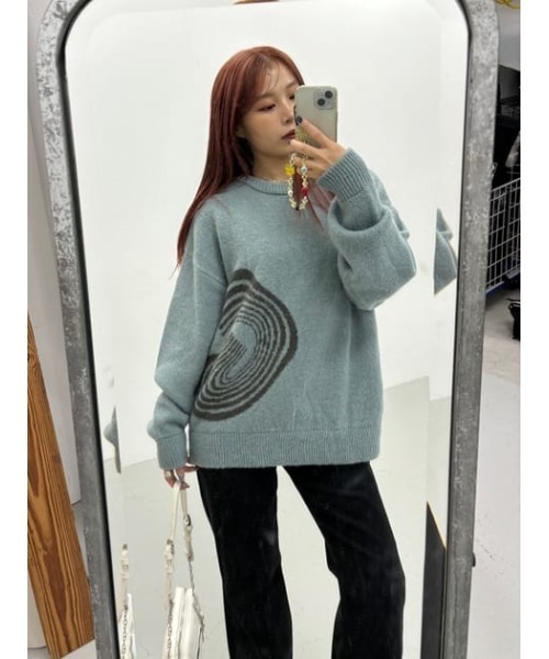 LAGUA GEM（ラグアジェム）の「BIG LOGO SHAGGY ニット（ニット/セーター・レディース・ブラック/ライトブルー/ピンク・FREE）」の20枚目の写真