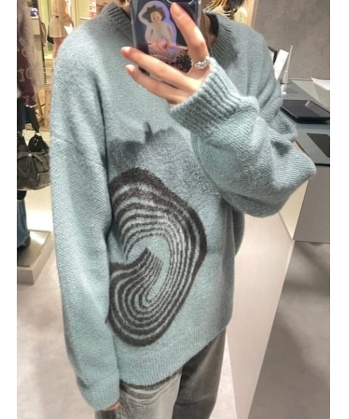 LAGUA GEM（ラグアジェム）の「BIG LOGO SHAGGY ニット（ニット/セーター・レディース・ブラック/ライトブルー/ピンク・FREE）」の21枚目の写真