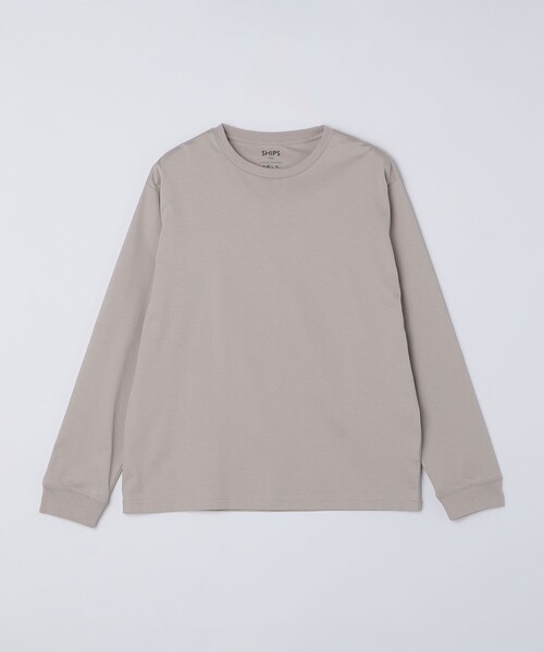 SHIPS Colors(シップス カラーズ)の「SHIPS Colors:シルケット コットン クルーネック Tシャツ (ロンT)◇(Tシャツ/カットソー・メンズ・ブラック/ライトグレー/ライトホワイト/ブラウン/キャメル/グレー・MEDIUM/LARGE/X-LARGE/SMALL)」の4枚目の写真