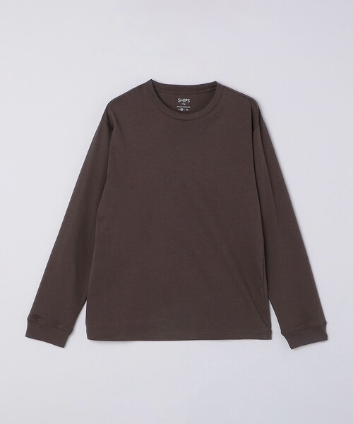 SHIPS Colors(シップス カラーズ)の「SHIPS Colors:シルケット コットン クルーネック Tシャツ (ロンT)◇(Tシャツ/カットソー・メンズ・ブラック/ライトグレー/ライトホワイト/ブラウン/キャメル/グレー・MEDIUM/LARGE/X-LARGE/SMALL)」の11枚目の写真