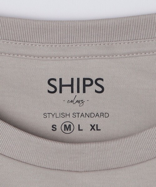 SHIPS Colors(シップス カラーズ)の「SHIPS Colors:シルケット コットン クルーネック Tシャツ (ロンT)◇(Tシャツ/カットソー・メンズ・ブラック/ライトグレー/ライトホワイト/ブラウン/キャメル/グレー・MEDIUM/LARGE/X-LARGE/SMALL)」の14枚目の写真