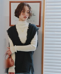ラメハイネックプルオーバー