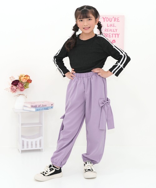 Bee des Bee(ビーデスビー)の「BIGリボン パラシュートパンツ(その他パンツ・キッズ・ラベンダー/ピンク/ブラック/ライトブルー・100cm/110cm/120cm/130cm/140cm/150cm/160cm)」の6枚目の写真