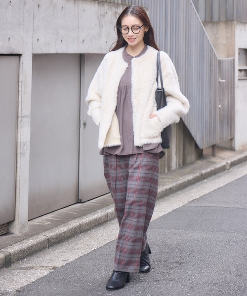 KATHARINE ROSS（キャサリンロス）の「【Pillini/ピリーニ】チェック起毛ストレッチワイドパンツ（その他パンツ・レディース・ブラック/ワイン・MEDIUM/LARGE）」の11枚目の写真