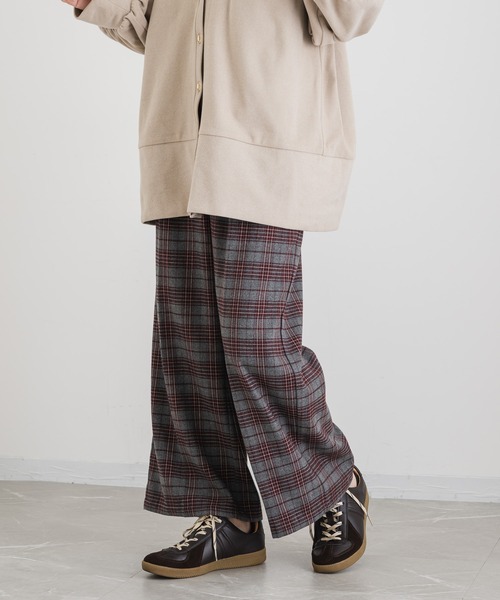 KATHARINE ROSS（キャサリンロス）の「【Pillini/ピリーニ】チェック起毛ストレッチワイドパンツ（その他パンツ・レディース・ブラック/ワイン・MEDIUM/LARGE）」の22枚目の写真