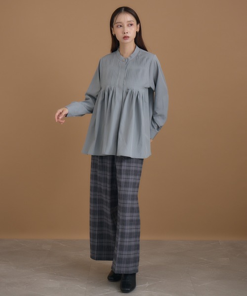 KATHARINE ROSS（キャサリンロス）の「【Pillini/ピリーニ】チェック起毛ストレッチワイドパンツ（その他パンツ・レディース・ブラック/ワイン・MEDIUM/LARGE）」の3枚目の写真