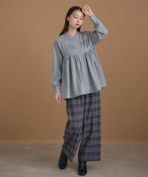 KATHARINE ROSS（キャサリンロス）の「【Pillini/ピリーニ】チェック起毛ストレッチワイドパンツ（その他パンツ・レディース・ブラック/ワイン・MEDIUM/LARGE）」の4枚目の写真