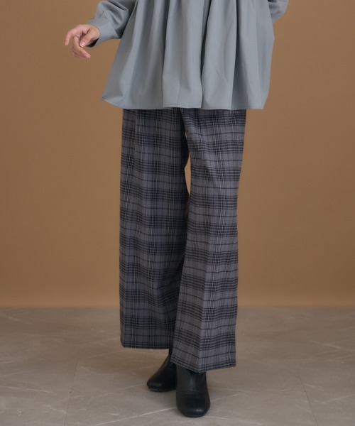 KATHARINE ROSS（キャサリンロス）の「【Pillini/ピリーニ】チェック起毛ストレッチワイドパンツ（その他パンツ・レディース・ブラック/ワイン・MEDIUM/LARGE）」の6枚目の写真