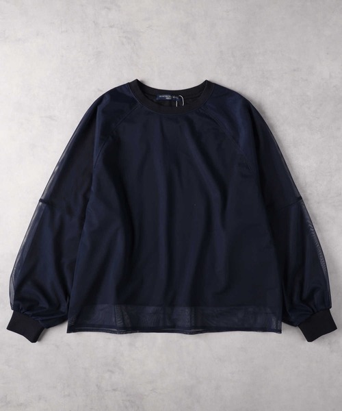 Right-on(ライトオン)の「【HONEYSUCKLE ROSE】チュールスウェット(スウェット・レディース・ネイビー/オフホワイト・M/L/XL)」の17枚目の写真