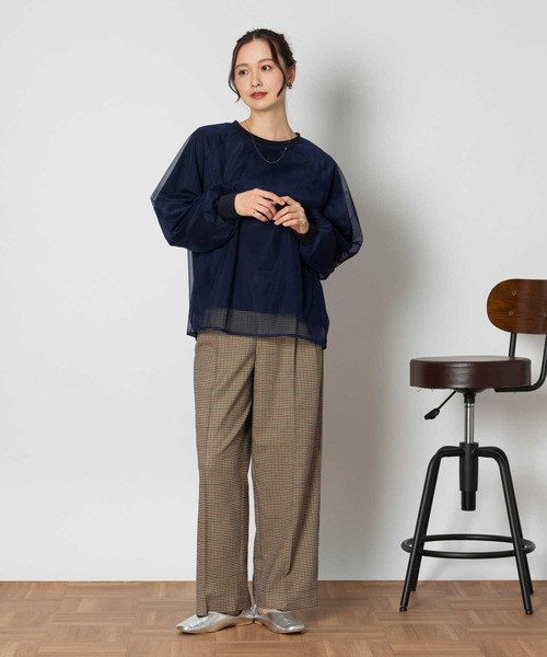 Right-on(ライトオン)の「【HONEYSUCKLE ROSE】チュールスウェット(スウェット・レディース・ネイビー/オフホワイト・M/L/XL)」の14枚目の写真