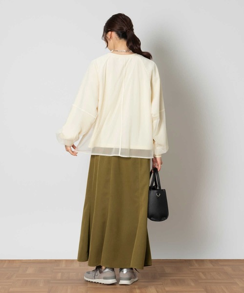 Right-on(ライトオン)の「【HONEYSUCKLE ROSE】チュールスウェット(スウェット・レディース・ネイビー/オフホワイト・M/L/XL)」の13枚目の写真