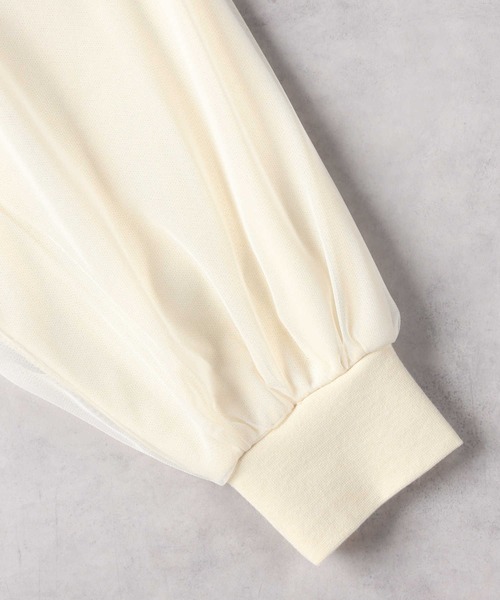 Right-on(ライトオン)の「【HONEYSUCKLE ROSE】チュールスウェット(スウェット・レディース・ネイビー/オフホワイト・M/L/XL)」の6枚目の写真