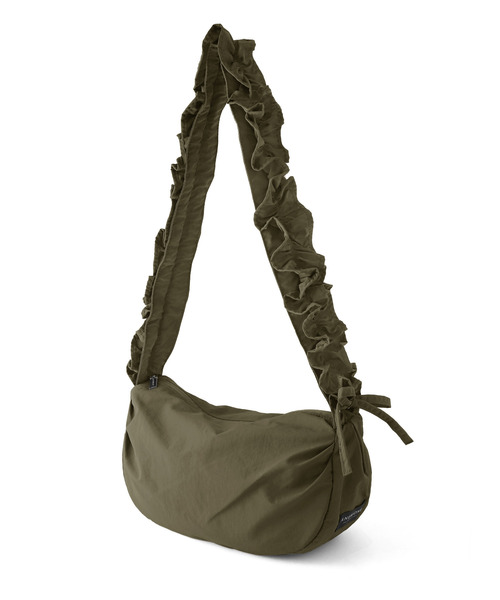 monepine フリルハンドルバッグ　ホワイト　かきぶちももの frill handle bag/フリルハンドルバッグ（ハンドバッグ