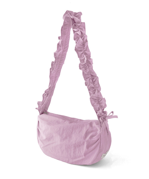 monepine フリルハンドルバッグ　ホワイト　かきぶちももの frill handle bag/フリルハンドルバッグ（ハンドバッグ