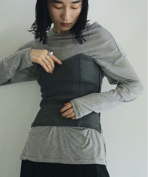 セール】Sidezip Knit Bustier（キャミソール）｜anuke