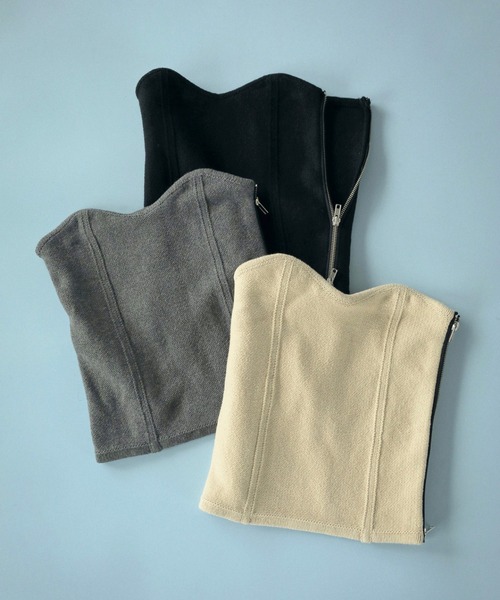 トップス Sidezip Knit Bustier anuke セール】Sidezip Knit Bustier（キャミソール）｜anuke