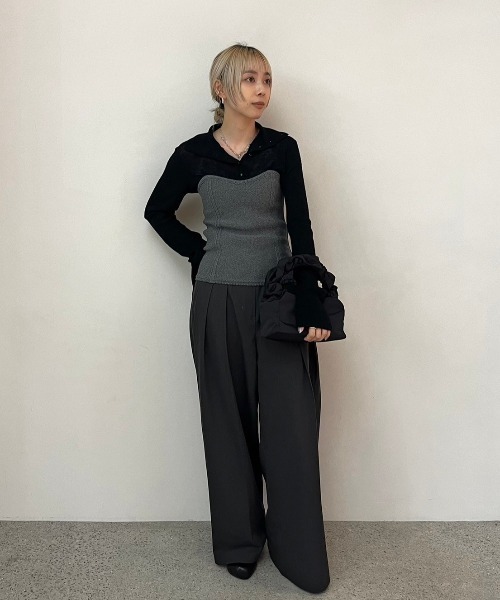 トップス Sidezip Knit Bustier anuke セール】Sidezip Knit Bustier（キャミソール）｜anuke