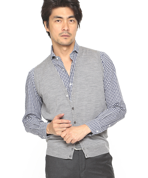 【美品】JOHN SMEDLEY ベスト グレーM 中古・古着通販】JOHN SMEDLEY (ジョンスメドレー) ニットベスト