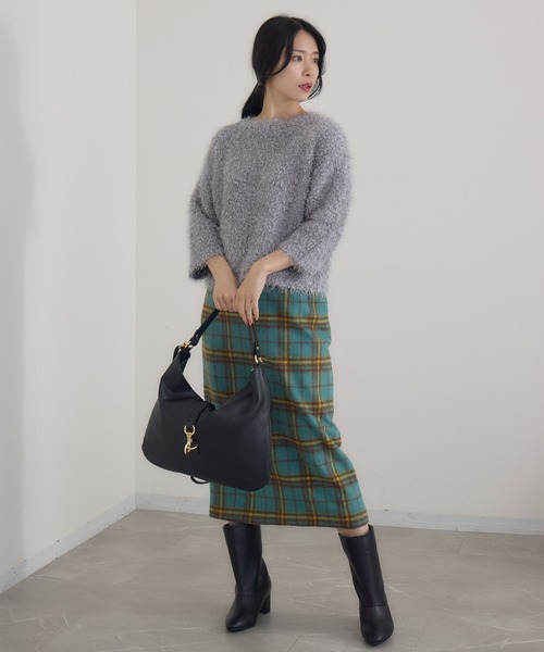 KATHARINE ROSS(キャサリンロス)の「【KATHARINE ROSS】3Gプチプチネップフェザープルオーバー(ニット/セーター・レディース・グレー/アイボリー/ブルーグレー・MEDIUM)」の4枚目の写真