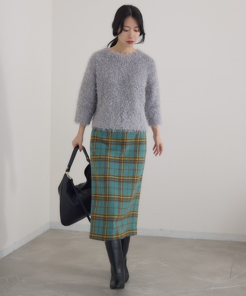 KATHARINE ROSS(キャサリンロス)の「【KATHARINE ROSS】3Gプチプチネップフェザープルオーバー(ニット/セーター・レディース・グレー/アイボリー/ブルーグレー・MEDIUM)」の6枚目の写真