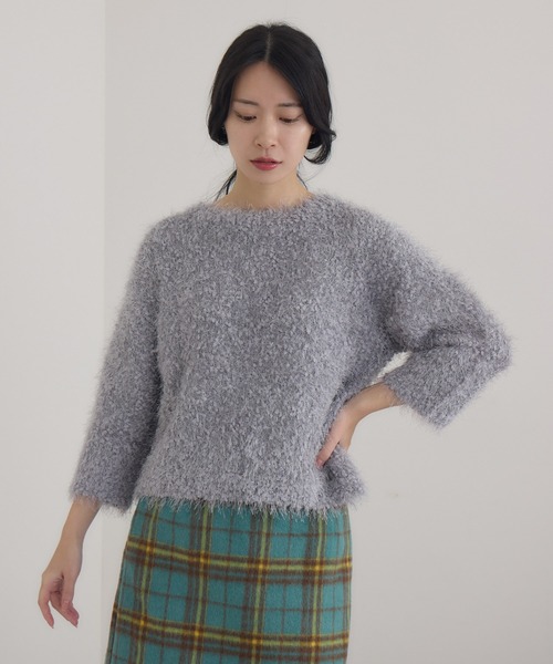 KATHARINE ROSS(キャサリンロス)の「【KATHARINE ROSS】3Gプチプチネップフェザープルオーバー(ニット/セーター・レディース・グレー/アイボリー/ブルーグレー・MEDIUM)」の7枚目の写真