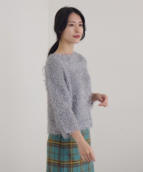 KATHARINE ROSS(キャサリンロス)の「【KATHARINE ROSS】3Gプチプチネップフェザープルオーバー(ニット/セーター・レディース・グレー/アイボリー/ブルーグレー・MEDIUM)」の8枚目の写真