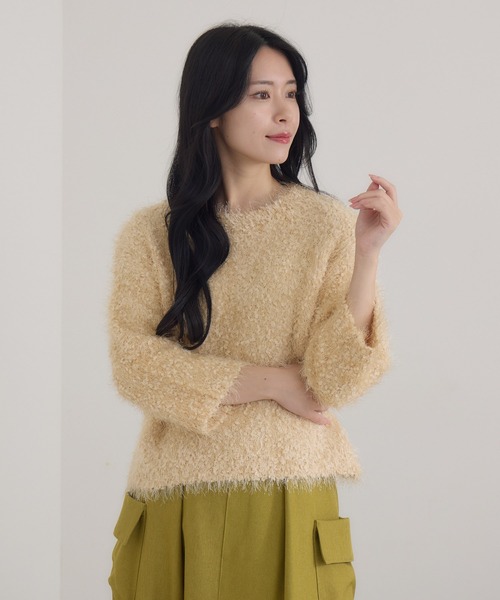 KATHARINE ROSS(キャサリンロス)の「【KATHARINE ROSS】3Gプチプチネップフェザープルオーバー(ニット/セーター・レディース・グレー/アイボリー/ブルーグレー・MEDIUM)」の12枚目の写真