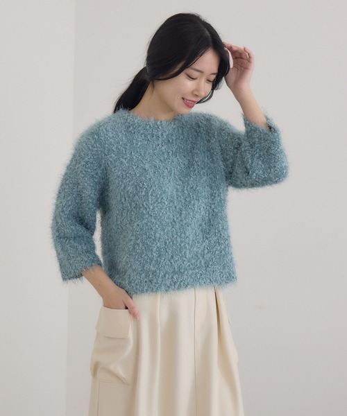 KATHARINE ROSS(キャサリンロス)の「【KATHARINE ROSS】3Gプチプチネップフェザープルオーバー(ニット/セーター・レディース・グレー/アイボリー/ブルーグレー・MEDIUM)」の18枚目の写真