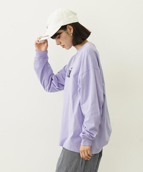 MILKFED.(ミルクフェド)の「OUI WIDE L/S TEE(Tシャツ/カットソー・レディース・オフホワイト/ブラック/ライトパープル・M/L)」の9枚目の写真