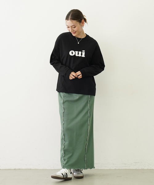 MILKFED.(ミルクフェド)の「OUI WIDE L/S TEE(Tシャツ/カットソー・レディース・オフホワイト/ブラック/ライトパープル・M/L)」の7枚目の写真