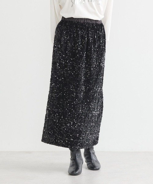 earth music&ecology(アースミュージックアンドエコロジー)の「マルチウェイスパンコールスカート(スカート・レディース・シルバー/ブラック・S/M)」の7枚目の写真