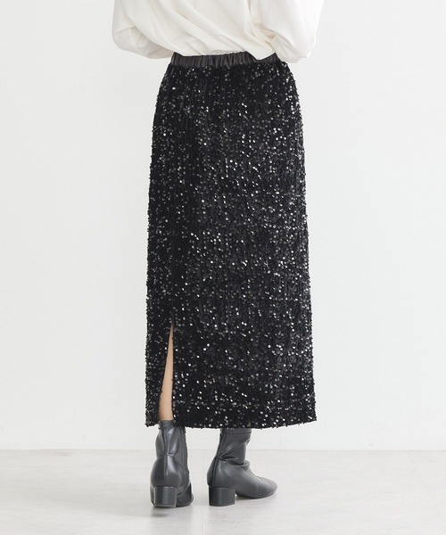 earth music&ecology(アースミュージックアンドエコロジー)の「マルチウェイスパンコールスカート(スカート・レディース・シルバー/ブラック・S/M)」の8枚目の写真