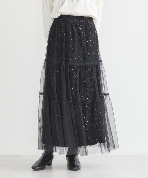 earth music&ecology(アースミュージックアンドエコロジー)の「マルチウェイスパンコールスカート(スカート・レディース・シルバー/ブラック・S/M)」の10枚目の写真