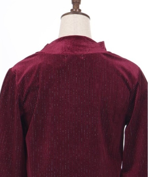 axes femme(アクシーズファム)の「袖連ボタンラメベロアリブプルオーバー(Tシャツ/カットソー・レディース・ダークブラウン/ネイビー/ワイン・FREE)」の13枚目の写真